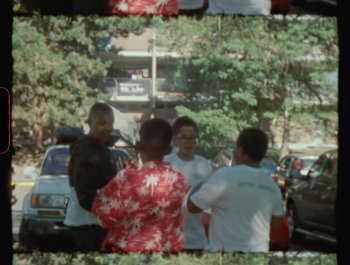 Movie still from “Flower Bomb - Come Together” (2020), directed by Benton Robertson – Extreme Wide shot, High angle