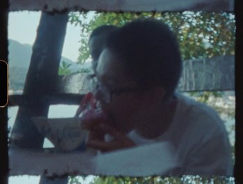 Movie still from “Flower Bomb - Come Together” (2020), directed by Benton Robertson – Extreme Close Up shot, High angle
