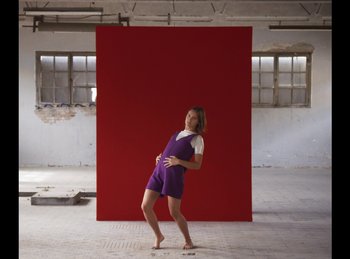 Movie still from “Carlota Flâneur - Generation of the Young Flesh” (2020), directed by Carles Pons Altimira – Wide shot, Low angle