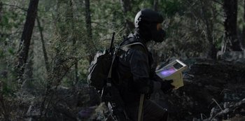 Movie still from “METZ - Blind Youth Industrial Park” (2020), directed by Dylan Pharazyn – Medium shot, Low angle