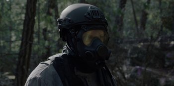 Movie still from “METZ - Blind Youth Industrial Park” (2020), directed by Dylan Pharazyn – Close Up shot, Low angle