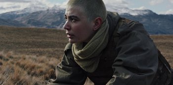 Movie still from “METZ - Blind Youth Industrial Park” (2020), directed by Dylan Pharazyn – Close Up shot, Low angle