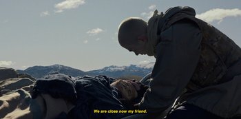 Movie still from “METZ - Blind Youth Industrial Park” (2020), directed by Dylan Pharazyn – Extreme Close Up shot, High angle