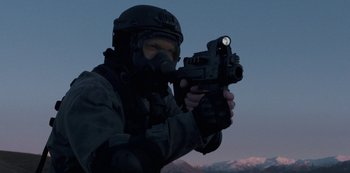 Movie still from “METZ - Blind Youth Industrial Park” (2020), directed by Dylan Pharazyn – Medium shot, Low angle