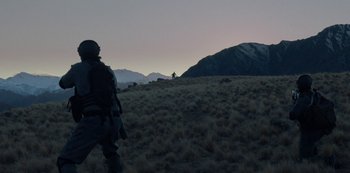 Movie still from “METZ - Blind Youth Industrial Park” (2020), directed by Dylan Pharazyn – Extreme Wide shot, Low angle