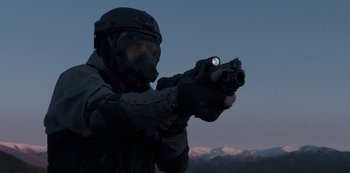 Movie still from “METZ - Blind Youth Industrial Park” (2020), directed by Dylan Pharazyn – Close Up shot, Low angle