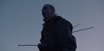 Movie still from “METZ - Blind Youth Industrial Park” (2020), directed by Dylan Pharazyn – Medium shot, Low angle