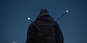 Movie still from “METZ - Blind Youth Industrial Park” (2020), directed by Dylan Pharazyn – Close Up shot, Low angle