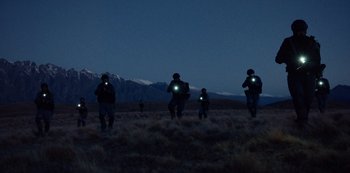 Movie still from “METZ - Blind Youth Industrial Park” (2020), directed by Dylan Pharazyn – Extreme Wide shot, Low angle