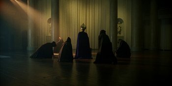 Movie still from “Off The Meds - Karlaplan” (2020), directed by SWIM CLUB – Wide shot, High angle