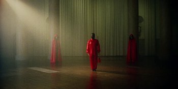 Movie still from “Off The Meds - Karlaplan” (2020), directed by SWIM CLUB – Extreme Wide shot, Low angle