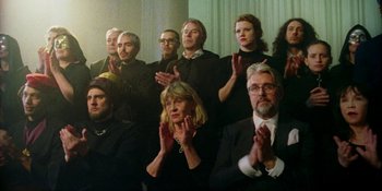 Movie still from “Off The Meds - Karlaplan” (2020), directed by SWIM CLUB – Medium shot, High angle