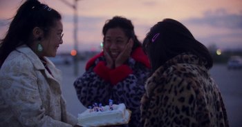 Movie still from “Amanda Sum - Groupthink” (2020), directed by Mayumi Yoshida – Medium shot, Over the shoulder angle