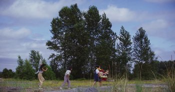 Movie still from “Amanda Sum - Groupthink” (2020), directed by Mayumi Yoshida – Extreme Wide shot, High angle