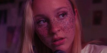 Movie still from “Dua Lipa - Levitating feat. Madonna & Missy Elliott” (2020), directed by Will Hooper – Close Up shot, Low angle