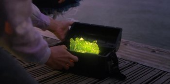 Movie still from “Dua Lipa - Levitating feat. Madonna & Missy Elliott” (2020), directed by Will Hooper – Extreme Close Up shot, High angle