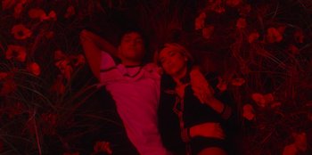 Movie still from “Dua Lipa - Levitating feat. Madonna & Missy Elliott” (2020), directed by Will Hooper – Medium shot, High angle