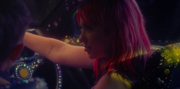 Movie still from “Dua Lipa - Levitating feat. Madonna & Missy Elliott” (2020), directed by Will Hooper – Close Up shot, Low angle