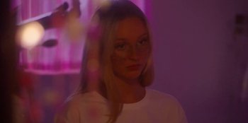 Movie still from “Dua Lipa - Levitating feat. Madonna & Missy Elliott” (2020), directed by Will Hooper – Close Up shot, Over the shoulder angle