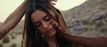 Movie still from “AMAARA - Desert Storm” (2020), directed by Kaelen Ohm – Close Up shot, Over the shoulder angle