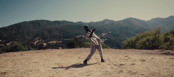 Movie still from “AMAARA - Desert Storm” (2020), directed by Kaelen Ohm – Extreme Wide shot, Low angle