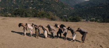 Movie still from “AMAARA - Desert Storm” (2020), directed by Kaelen Ohm – Extreme Wide shot, High angle