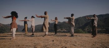 Movie still from “AMAARA - Desert Storm” (2020), directed by Kaelen Ohm – Extreme Wide shot, Low angle