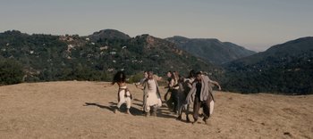 Movie still from “AMAARA - Desert Storm” (2020), directed by Kaelen Ohm – Extreme Wide shot, High angle