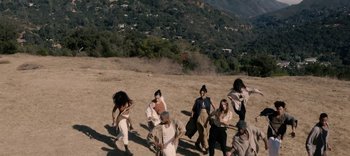 Movie still from “AMAARA - Desert Storm” (2020), directed by Kaelen Ohm – Extreme Wide shot, High angle