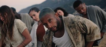 Movie still from “AMAARA - Desert Storm” (2020), directed by Kaelen Ohm – Close Up shot, Low angle