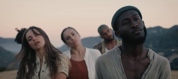 Movie still from “AMAARA - Desert Storm” (2020), directed by Kaelen Ohm – Close Up shot, Over the shoulder angle