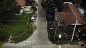 Movie still from “SAINt JHN - Roses (Remix) feat. Future” (2020), directed by John Tashiro – Extreme Wide shot, Overhead angle