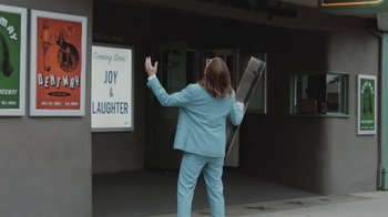 Movie still from “Dent May - I Could Use A Miracle” (2020), directed by Nathan Castiel – Wide shot, Low angle