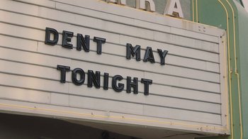 Movie still from “Dent May - I Could Use A Miracle” (2020), directed by Nathan Castiel – Close Up shot, Low angle