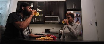 Movie still from “Rodney Chrome - Pulpit” (2020), directed by Zachary Dov Wiesel – Medium shot, Low angle