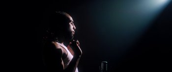 Movie still from “Rodney Chrome - Pulpit” (2020), directed by Zachary Dov Wiesel – Close Up shot, Low angle