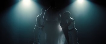 Movie still from “Rodney Chrome - Pulpit” (2020), directed by Zachary Dov Wiesel – Wide shot, Low angle