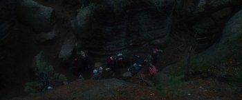 Movie still from “PBDY - Ultra-Gash & This State of Mine (Mind)” (2020), directed by Jay Walker – Extreme Wide shot, Overhead angle