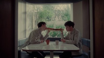 Movie still from “Declan McKenna - The Key to Life on Earth” (2020), directed by Will Hooper – Medium shot, High angle