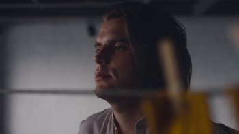 Movie still from “Alex Nicol - Trust” (2020), directed by Paz Ramirez – Close Up shot, Low angle