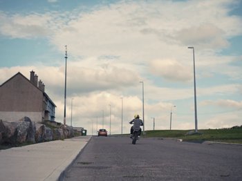 Movie still from “Willzee & delush - Dear Friend II” (2020), directed by Dave O’Carroll – Wide shot, Low angle