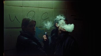 Movie still from “Tom Misch & Yussef Dayes - What Kinda Music” (2020), directed by Douglas Bernardt – Medium shot, Low angle