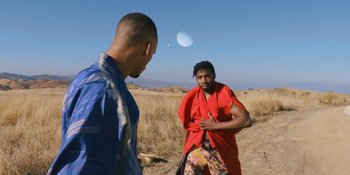 Movie still from “Meernaa - Ready to Break” (2019), directed by Cooper Kenward – Medium shot, Low angle
