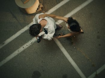 Movie still from “Active Child - All Eyes on You” (2019), directed by Isaac Ravishankara – Extreme Wide shot, Overhead angle