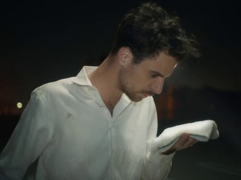 Movie still from “Active Child - All Eyes on You” (2019), directed by Isaac Ravishankara – Close Up shot, Low angle