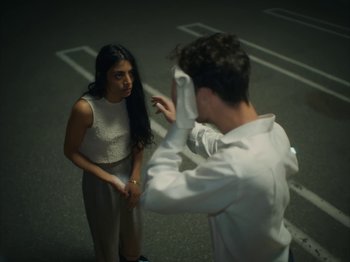 Movie still from “Active Child - All Eyes on You” (2019), directed by Isaac Ravishankara – Medium shot, Over the shoulder angle