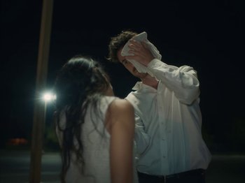 Movie still from “Active Child - All Eyes on You” (2019), directed by Isaac Ravishankara – Medium shot, Over the shoulder angle