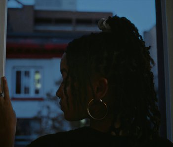 Movie still from “Janette King - Love Another” (2019), directed by Lawrence Le Lam – Close Up shot, Low angle