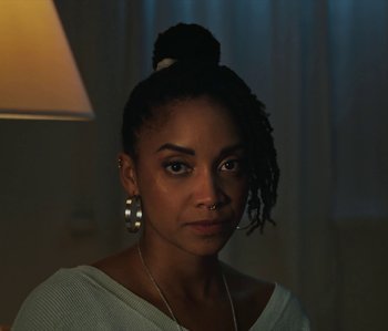 Movie still from “Janette King - Love Another” (2019), directed by Lawrence Le Lam – Close Up shot, Low angle