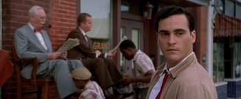 Movie still from “Walk the Line” (2005), directed by James Mangold – Close Up shot, Over the shoulder angle